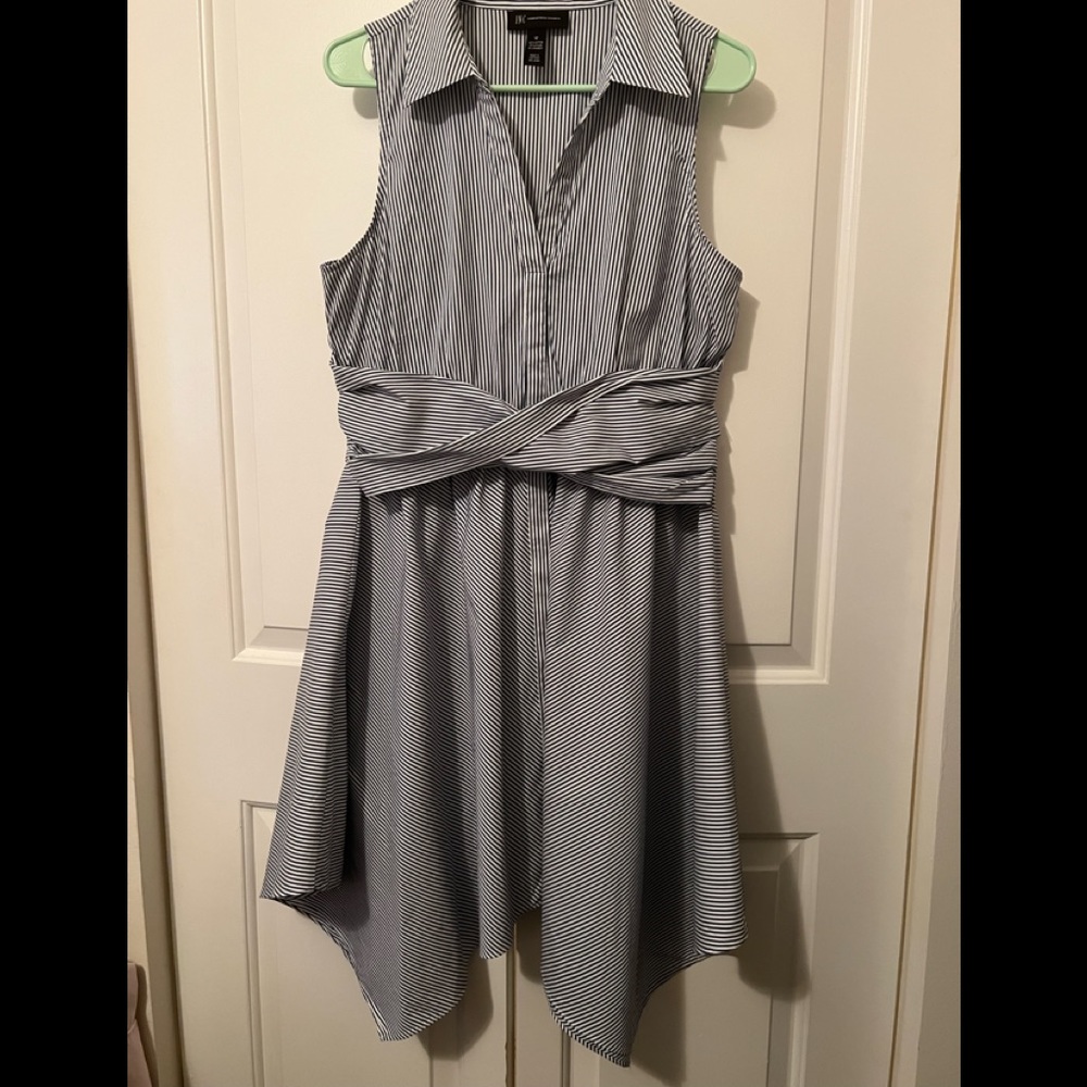 Blue white striped dress